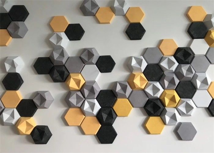 Painéis acústicos hexagonais de amortecimento de som 3d Music Studio 600mm * 600mm