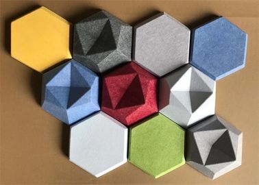 Painéis acústicos hexagonais de amortecimento de som 3d Music Studio 600mm * 600mm