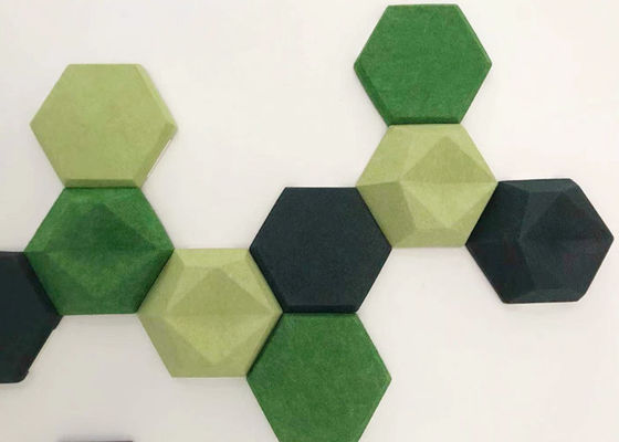 Painéis de parede de poliéster hexagonal 3D decorativos absorvedores de som