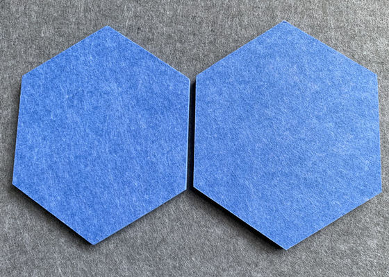 EN13501 12mm Hexagon Sound Absorving Wall Tiles Decorativo Eco Friendly Para Estúdio de Som